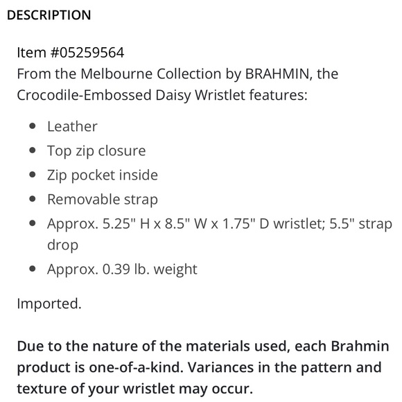 Nwot Brahmin Daisy-Pecan Melbourne Wristlet - Picture 9 of 9